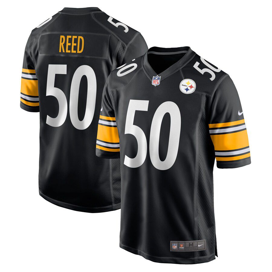Men Pittsburgh Steelers #50 Malik Reed Nike Black Game Player NFL Jersey